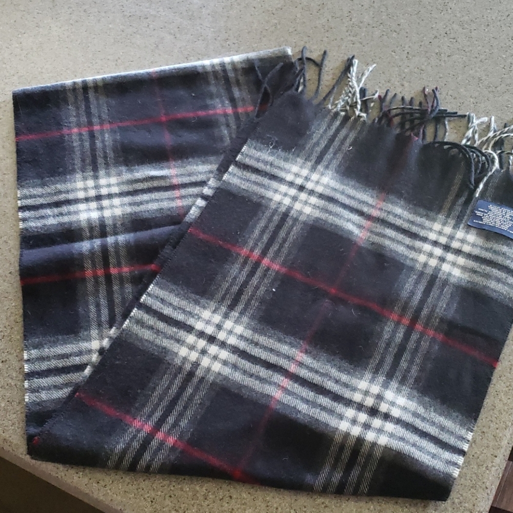 Black plaid scarf super soft gently used